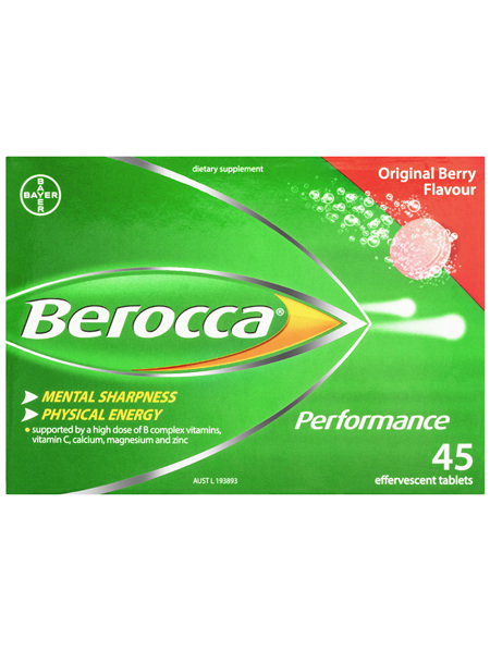 Berocca Vitamin B & C Original Berry Flavour Energy Effervescent Tablets 45 Pack