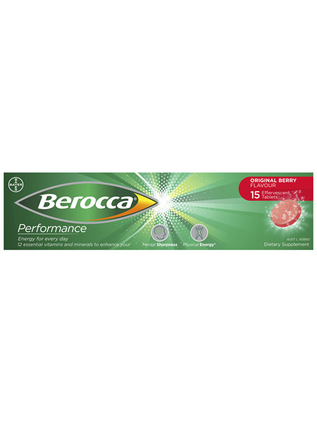 Berocca Vitamin B & C Original Berry Flavour Energy Effervescent Tablets 15 pack