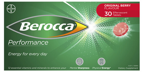 Berocca Vitamin B & C Original Berry Flavour Energy Effervescent Tablets 30 pack