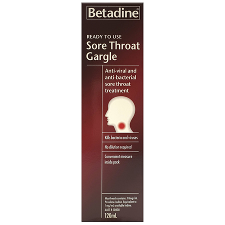 Betadine Ready To Use Sore Throat Gargle 120mL