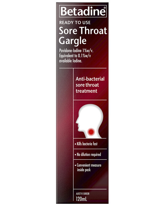 Betadine Ready To Use Sore Throat Gargle 120mL