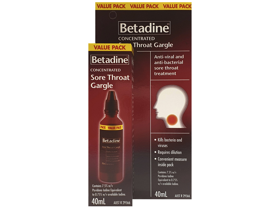 Betadine Sore Throat Gargle Concentrated 40mL.