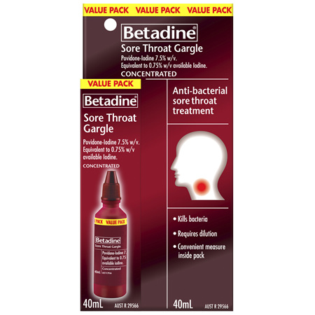 Betadine Sore Throat Gargle Concentrated 40mL