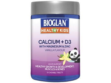 BIOGLAN Healthy Kids Calcium + D3 50 Tablets