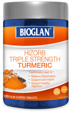 Bioglan Hi-Zorb Triple Strength Turmeric 100 Tablets