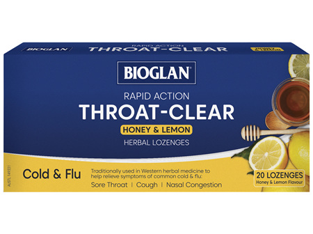 BIOGLAN - Rapid Action Throat-Clear Honey & Lemon 20 Pack