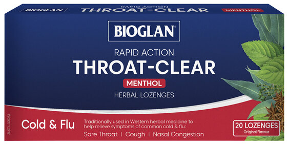 Bioglan Rapid-Action Throat Clear Menthol 20pack