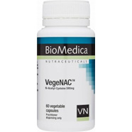 BioMedica VegeNAC N Acetyl Cysteine 60 vege caps