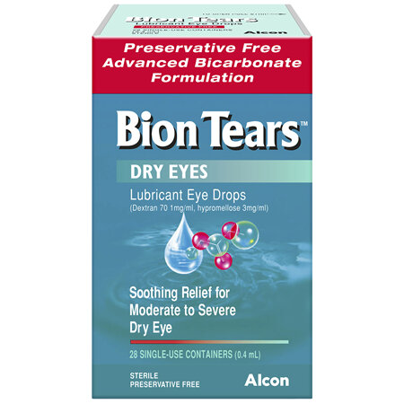 Bion Tears Lubricant Eye Drops for Dry Eyes 28 x 0.4mL Single Use