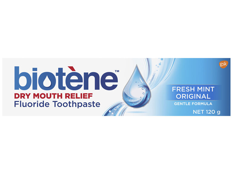 Biotene Dry Mouth Relief Fluoride Toothpaste Fresh Mint Original 120g - SKUlibrary