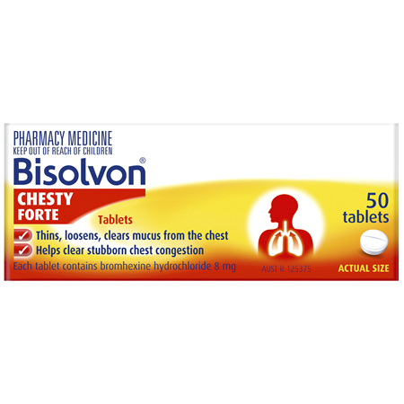 Bisolvon Chesty Forte Tablets 50 Pack