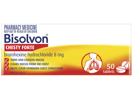 Bisolvon Chesty Forte Tablets 50 Pack