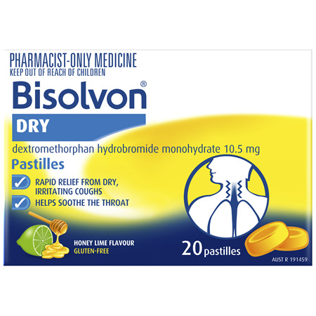 Bisolvon Dry Honey Lime Flavour Pastilles 20 Pack
