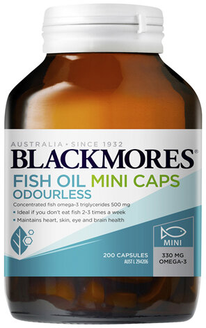 Blackmores Fish Oil Mini Caps Odourless 200 Capsules