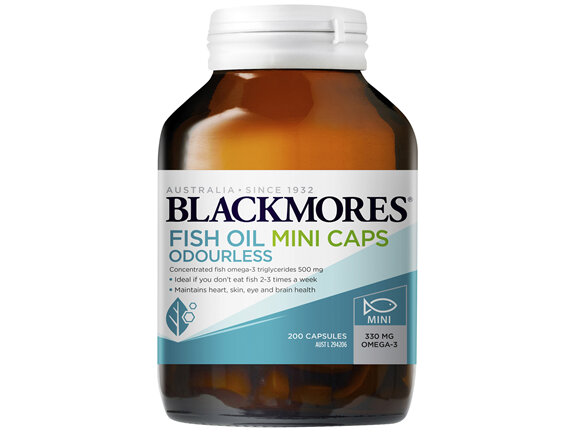 Blackmores Fish Oil Mini Caps Odourless 200 Capsules