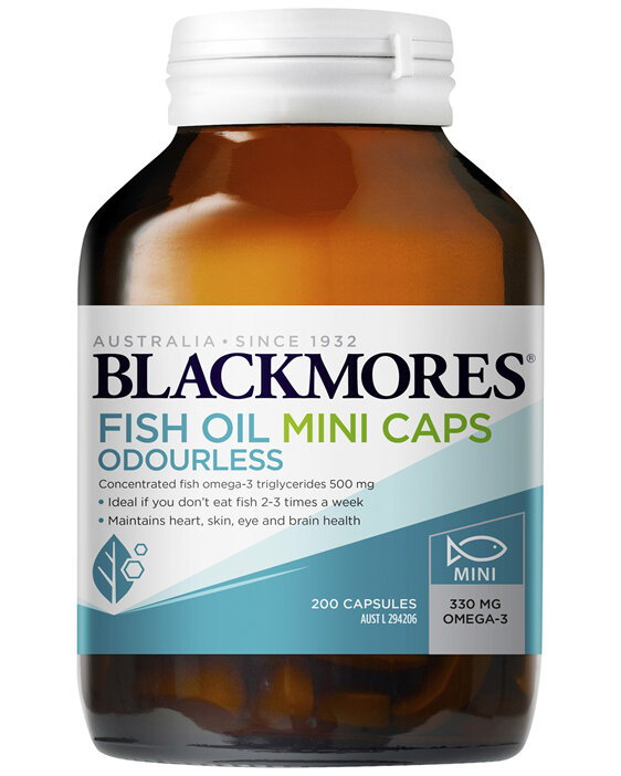 Blackmores Fish Oil Mini Caps Odourless 200 Capsules