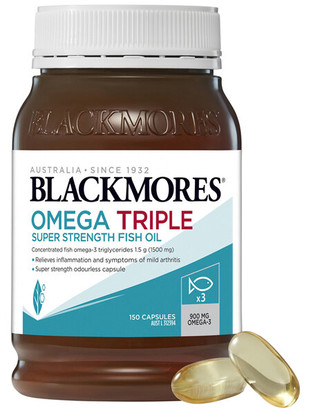 Blackmores Omega Triple Super Strength Fish Oil 150 Capsules