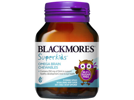 Blackmores Superkids Omega Brain Chewables 50 Capsules