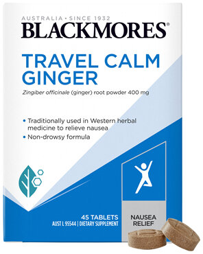 Blackmores Travel Calm Ginger 45 Tablets