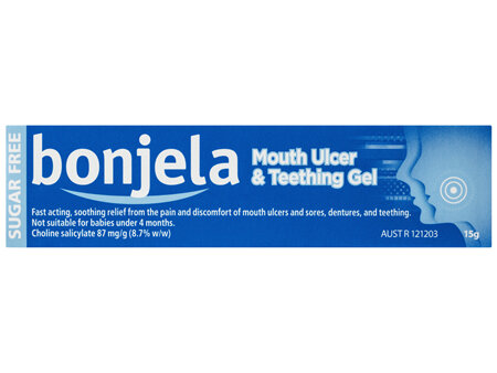 Bonjela Mouth Ulcer and Teething Gel 87mg/g Choline Salicylate 15g