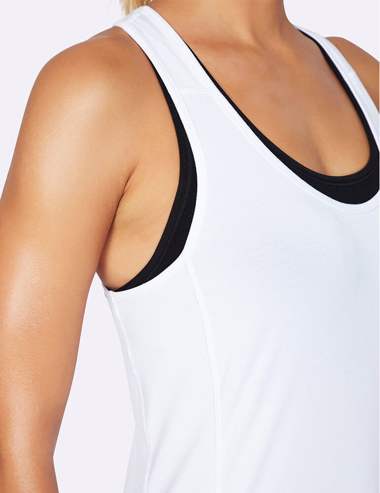 Boody Active Women's Racer Back Tank Top White Large