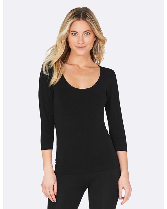 Boody Women's 3/4 Sleeve Top Black Large
