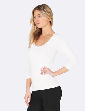 Boody Women's 3/4 Sleeve Top White Large