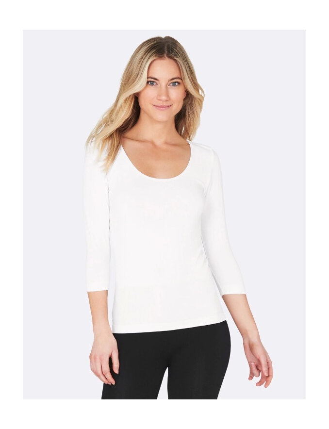 Boody Women's 3/4 Sleeve Top White Large