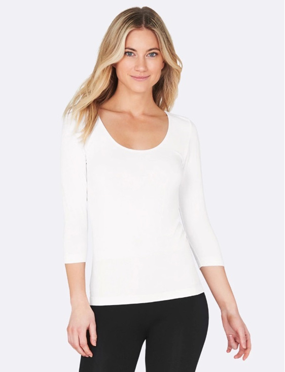 Boody Women's 3/4 Sleeve Top White Small