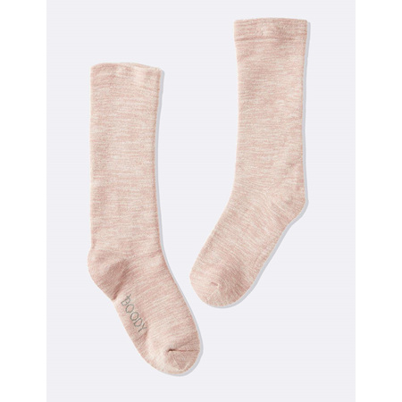 Boody Women's Chunky Bed Socks - Dusty Pink/White Space Dye