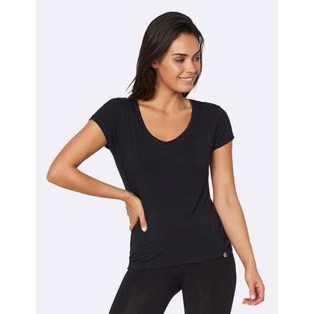 Boody Women's V-neck T-shirt Black Large