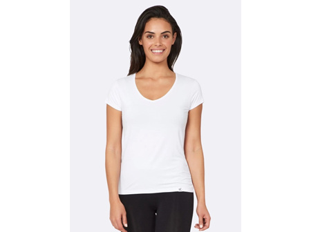 Boody Women's V-neck T-shirt White Small