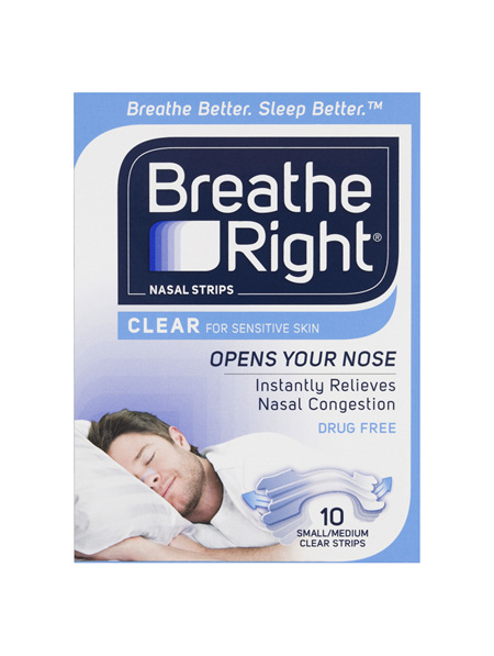 Breathe Right Clear Medium Nasal Strips 10s
