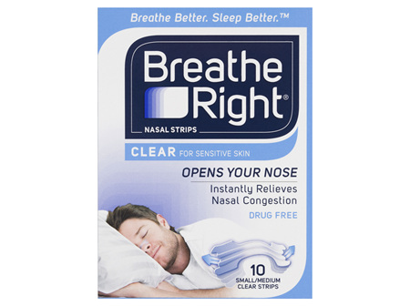 Breathe Right Clear Medium Nasal Strips 10s