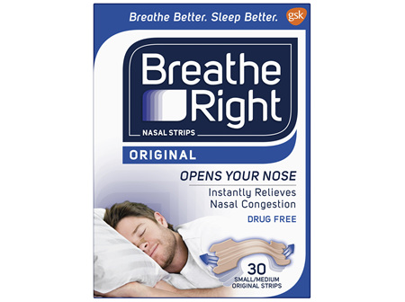 Breathe Right Original Nasal Congestion Stop Snoring Strips Regular Size 30s