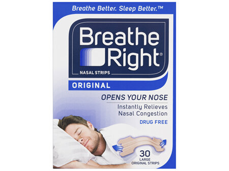 Breathe Right Original Nasal Congestion Stop Snoring Strips Large Size 30s