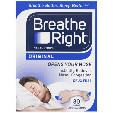 Breathe Right Original Nasal Congestion Stop Snoring Strips Large Size 30s