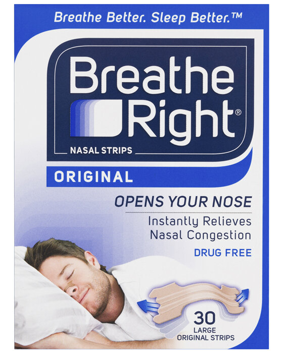 Breathe Right Original Nasal Congestion Stop Snoring Strips Large Size 30s