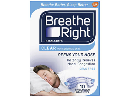BREATHE RIGHT Strips Clear S/M 10pk