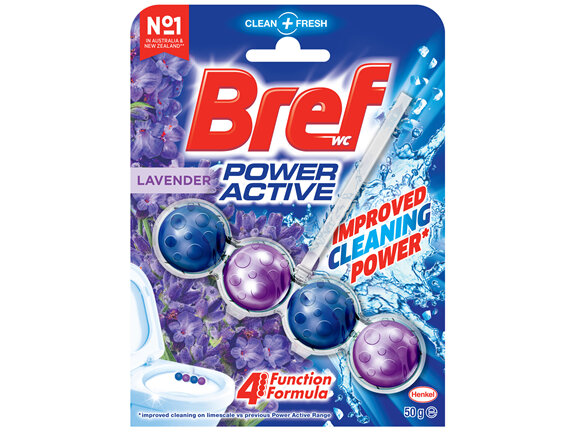 Bref Power Active Lavender Field, Rim Block Toilet Cleaner, 50g