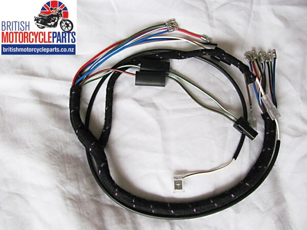 BSA A65 Headlight Wiring Loom / Harness 1971 to 1973 OIF Oil in Frame Models