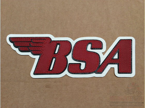 BSA Sew On Patch - Red - British Motorcycle Parts Ltd - Auckland NZ
