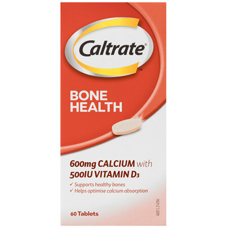 Caltrate 600 mg with 500IU Vitamin D 60 Tablets