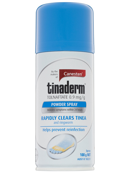 Canesten Tinaderm Powder Spray Tinea and Ringworm Treatment 100g