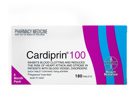 Cardiprin Blood Clotting Reduction Tablets 100mg Aspirin 180 pack