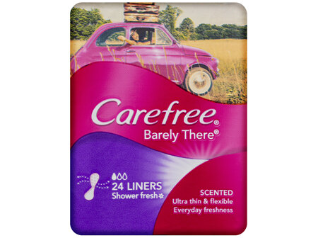 Carefree Barely There Shower Fresh Scented Panty Liners 24 Pack
