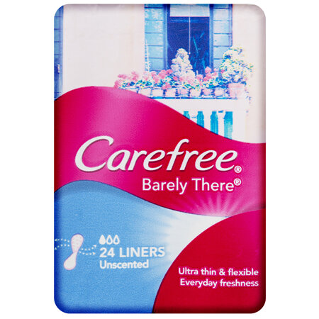 Carefree Barely There Unscented Panty Liners 24 Pack
