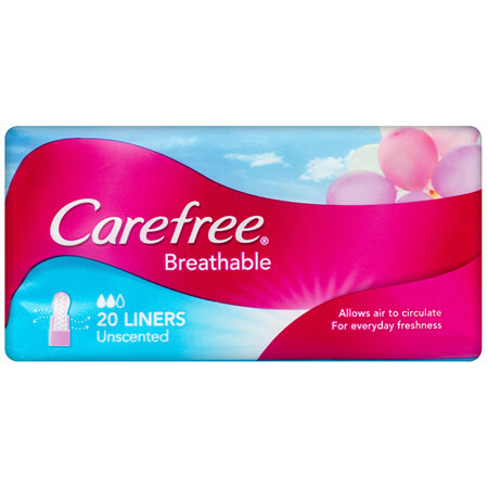 Carefree Breathable Unscented Liners 20 pack