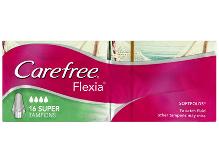 Carefree Flexia Fragrance Free Super Tampons With Wings 16 Pack