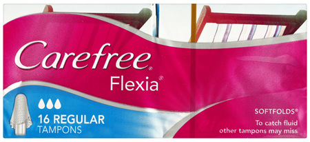 Carefree Flexia Regular Tampons with Wings 16 Pack